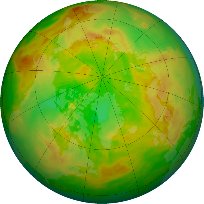 Arctic ozone map for 13 June 1982